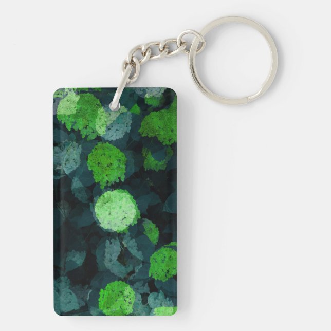 Cool, unique art of floral / flower pattern keychain (Back)