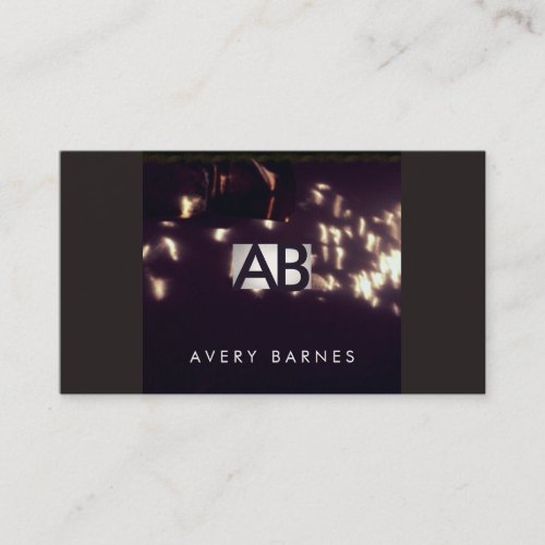 Cool Unique Artistic Abstract Monogram Add Photo Business Card