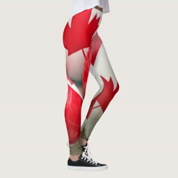 Cool Unique Canadian Flag Balloons Canada Day Leggings by judgeart at Zazzle