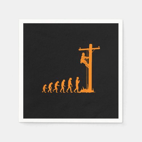 Cool Unique Evolution Of Lineman Electrician  Gift Napkins