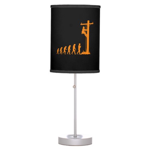 Cool Unique Evolution Of Lineman Electrician  Gift Table Lamp