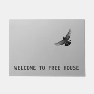 Cool, unique flying bird free house design doormat