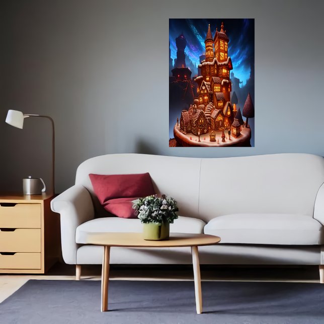 Cool unique Gingerbread village | AI Art Poster (Creator Uploaded)