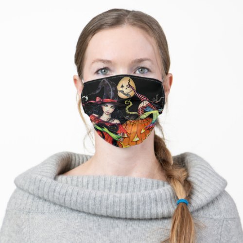 Cool Unique Halloween Witch Art Adult Cloth Face Mask