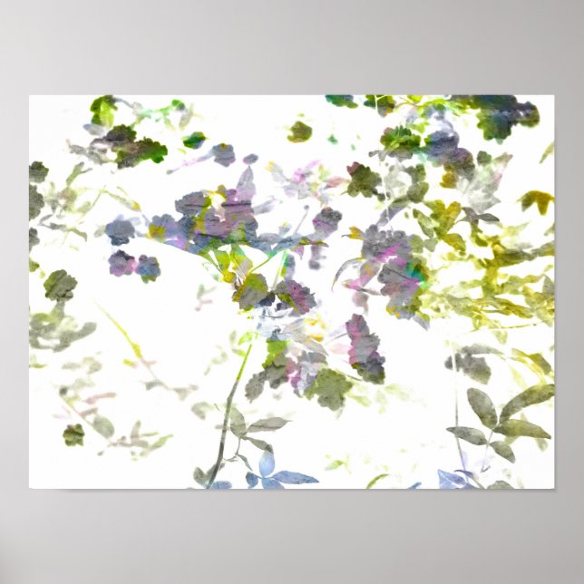 Cool, unique modern romantic flower pattern design poster (Front)