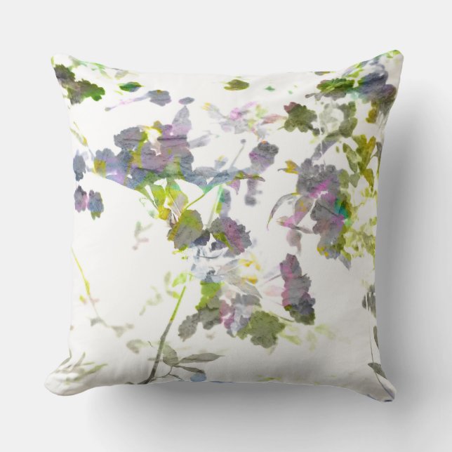Cool, unique modern romantic flower pattern design throw pillow (Front)