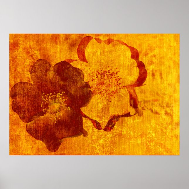 Cool, unique red yellow asian style art design poster (Front)