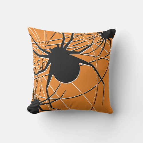 Cool Unique Spider Design  Modern Halloween Outdoor Pillow