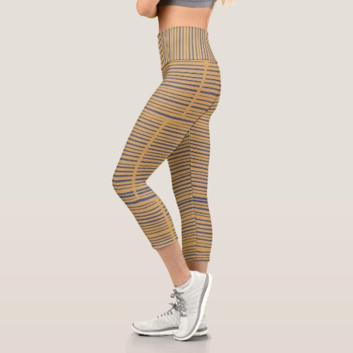 Cool Unique Stripe Abstract Modern  Capri Leggings