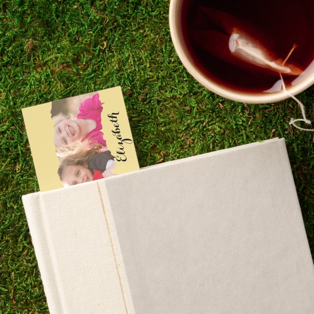 Cool Unique Torn Photo Effect Collage Monogrammed Bookmarks (Closed Book)