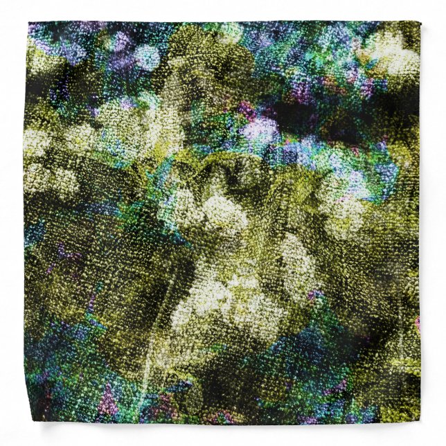 Cool, unique, trendy digital art of flower pattern bandana (Front)