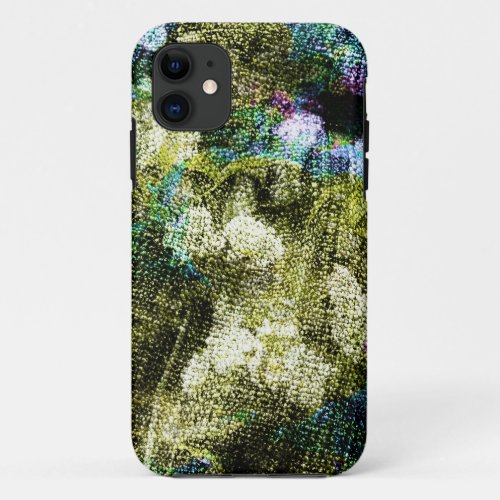 Cool unique trendy digital art of flower pattern iPhone 11 case