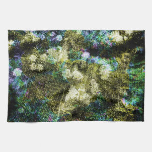 Cool, unique, trendy digital art of flower pattern kitchen towel