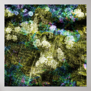 Cool, unique, trendy digital art of flower pattern poster