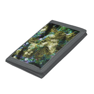 Cool, unique, trendy digital art of flower pattern tri-fold wallet