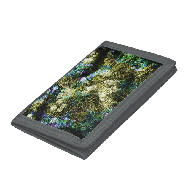 Cool, unique, trendy digital art of flower pattern tri-fold wallet (Bottom)