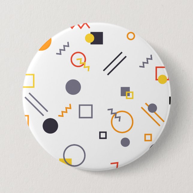 Cool, unique, trendy, urban abstract illustration button (Front)