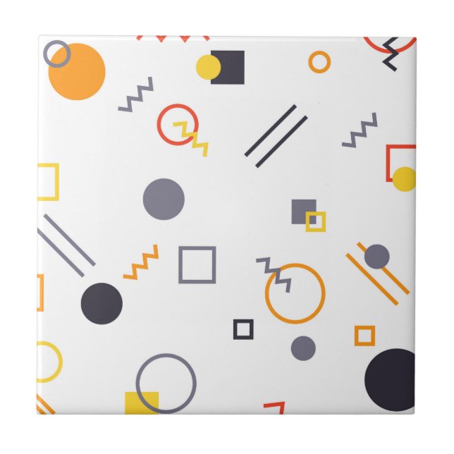 Cool, unique, trendy, urban abstract illustration ceramic tile (Front)