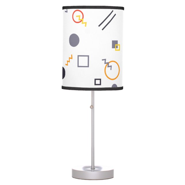 Cool, unique, trendy, urban abstract illustration table lamp (Front)