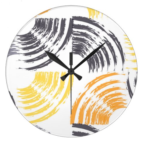 Cool, unique, trendy, urban colorful brush strokes large clock