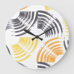 Cool, unique, trendy, urban colorful brush strokes large clock