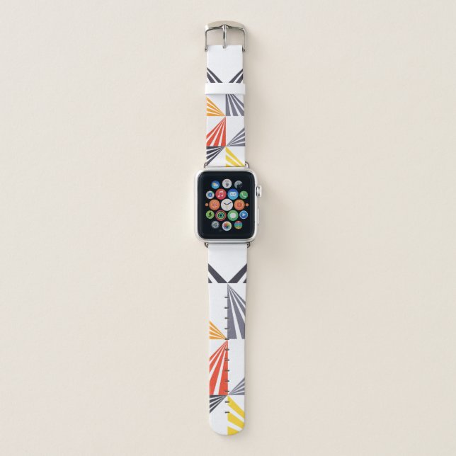 Cool, unique, trendy, urban, colorful triangles apple watch band (Front)