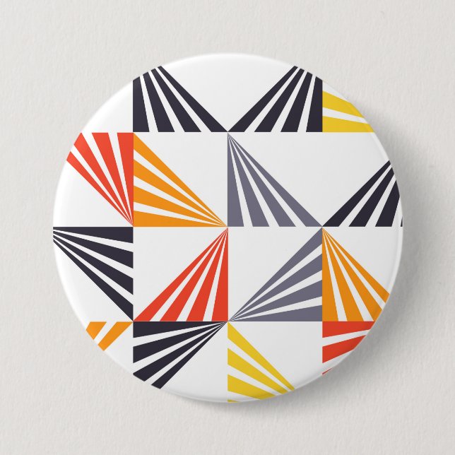 Cool, unique, trendy, urban, colorful triangles button (Front)