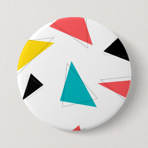 Cool, unique, trendy, urban colorful triangles button