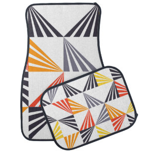 Cool, unique, trendy, urban, colorful triangles car floor mat