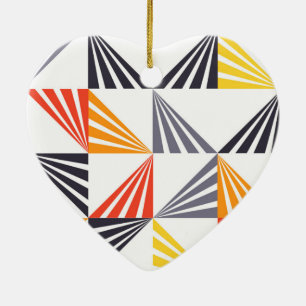 Cool, unique, trendy, urban, colorful triangles ceramic ornament