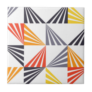 Cool, unique, trendy, urban, colorful triangles ceramic tile
