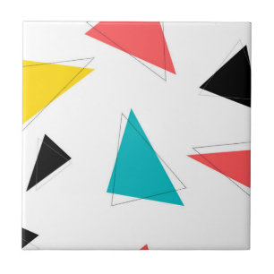 Cool, unique, trendy, urban colorful triangles ceramic tile