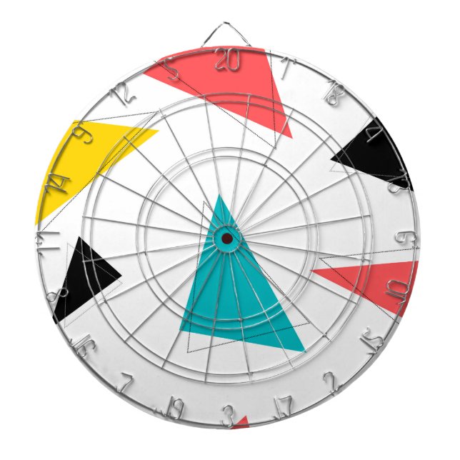 Cool, unique, trendy, urban colorful triangles dart board (Front)