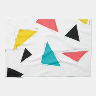 Cool, unique, trendy, urban colorful triangles kitchen towel