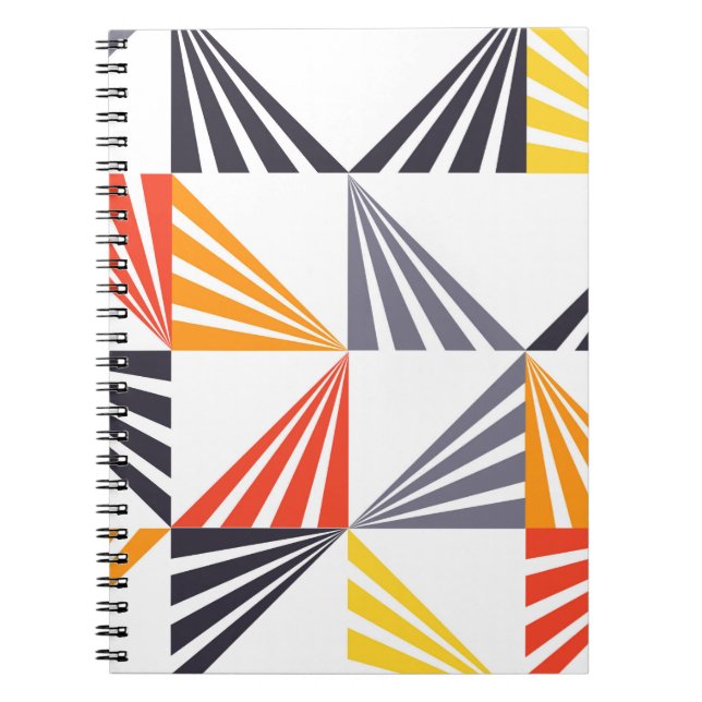 Cool, unique, trendy, urban, colorful triangles notebook (Front)