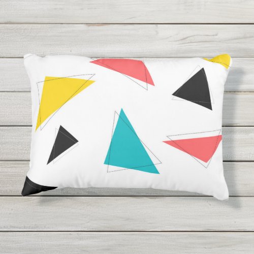 Cool unique trendy urban colorful triangles outdoor pillow