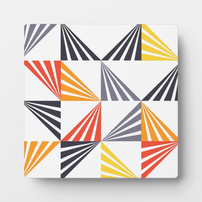 Cool, unique, trendy, urban, colorful triangles plaque (Front)