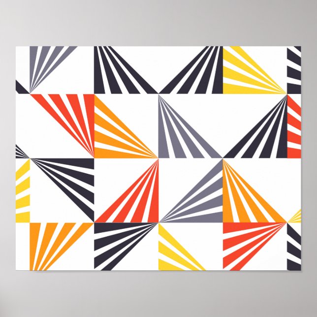 Cool, unique, trendy, urban, colorful triangles poster (Front)