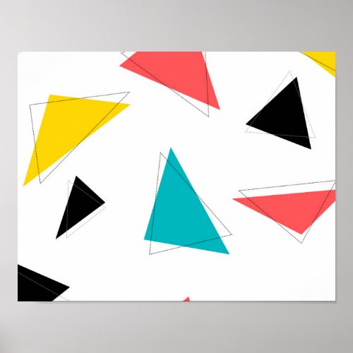 Cool unique trendy urban colorful triangles poster