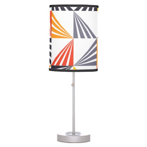 Cool unique trendy urban colorful triangles table lamp