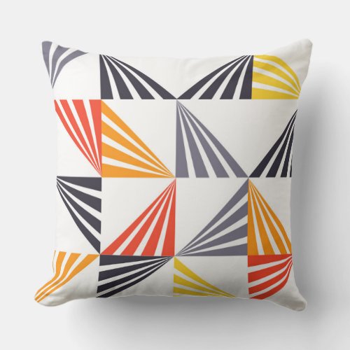 Cool unique trendy urban colorful triangles throw pillow