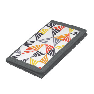 Cool, unique, trendy, urban, colorful triangles tri-fold wallet