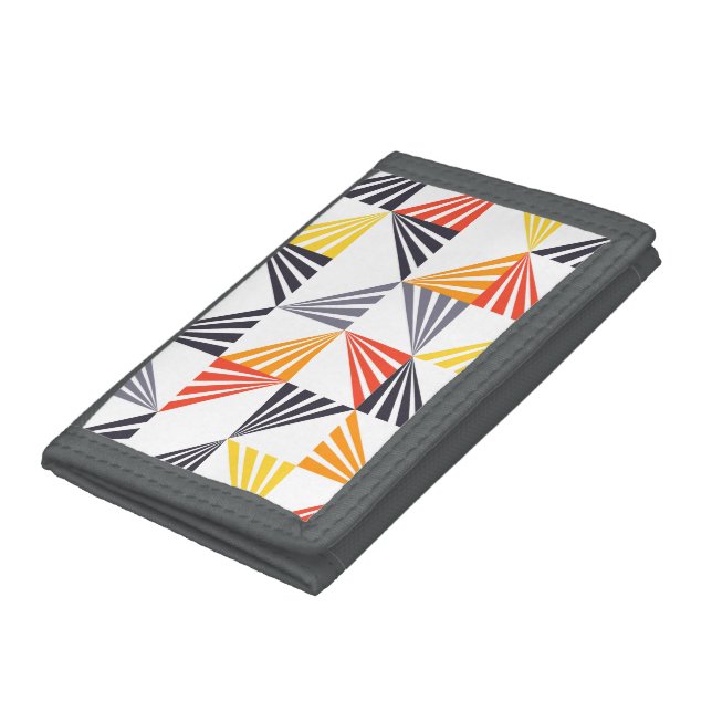 Cool, unique, trendy, urban, colorful triangles trifold wallet (Bottom)
