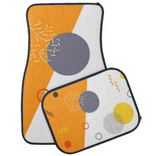 Cool, unique, trendy, urban geometric illustration car floor mat