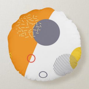 Cool, unique, trendy, urban geometric illustration round pillow