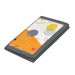 Cool, unique, trendy, urban geometric illustration tri-fold wallet