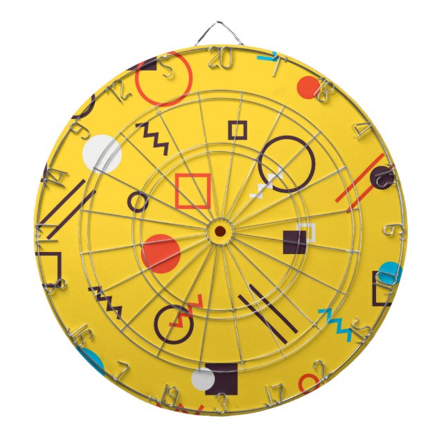 Cool, unique, trendy, urban geometric Memphis Dart Board (Front)