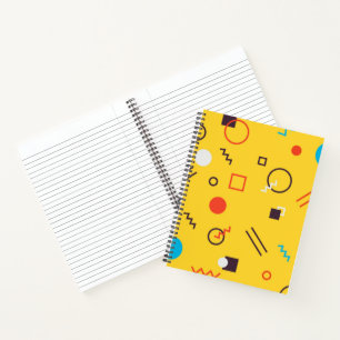 Cool, unique, trendy, urban geometric Memphis Notebook