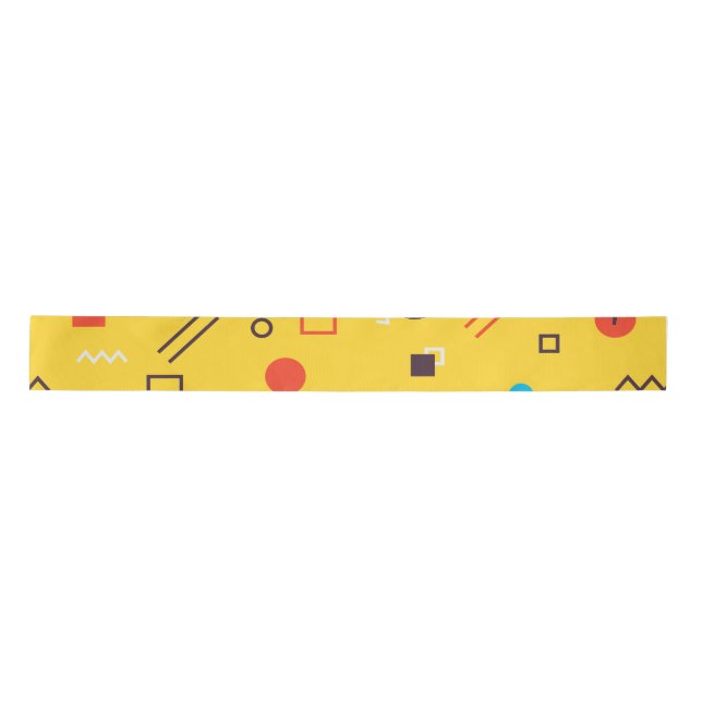 Cool, unique, trendy, urban geometric Memphis Satin Ribbon (Front)