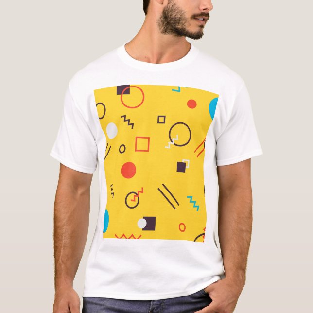 Cool, unique, trendy, urban geometric Memphis T-Shirt (Front)